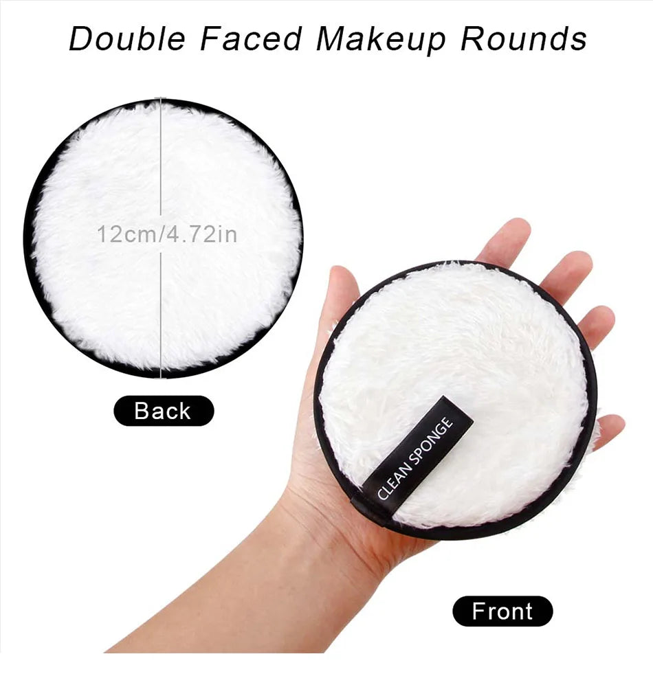 Microfiber Makeup Remover, Reusable Puff Washable Cotton Pads