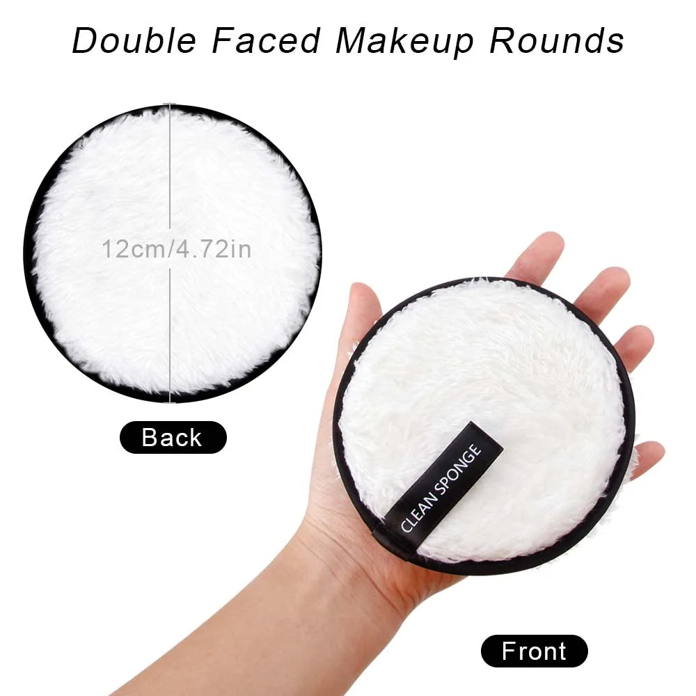 Microfiber Makeup Remover, Reusable Puff Washable Cotton Pads