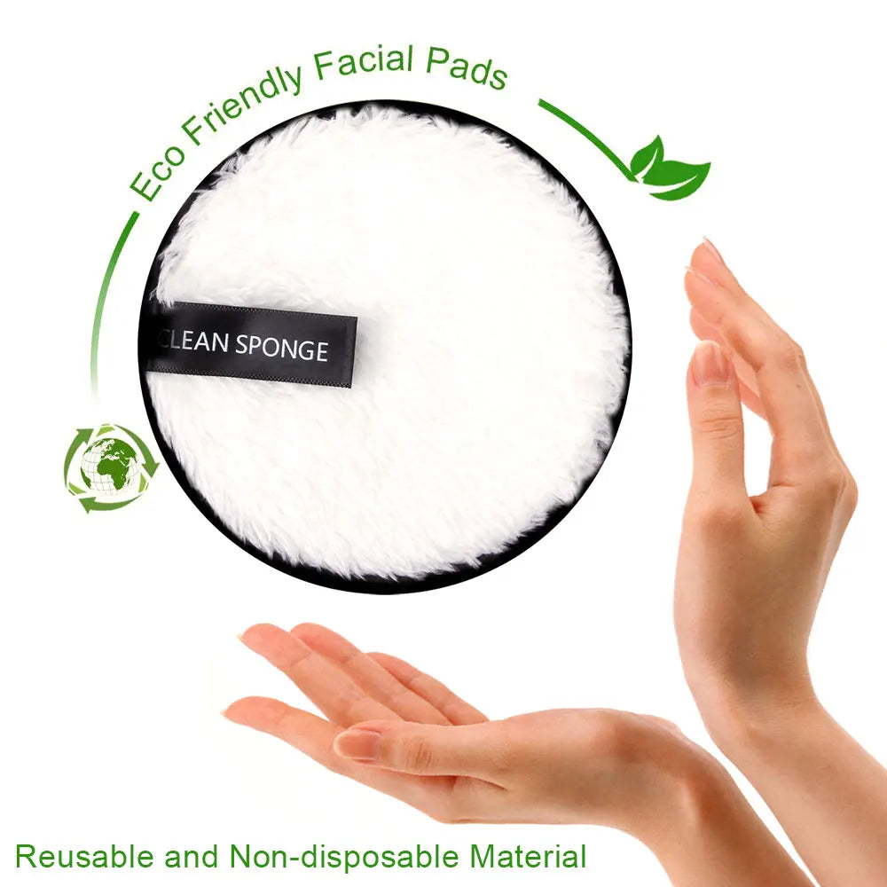 Microfiber Makeup Remover, Reusable Puff Washable Cotton Pads