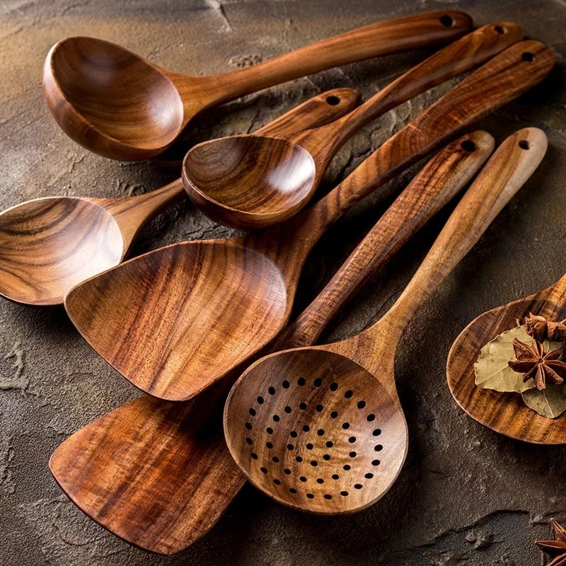 Wooden Cooking Spoons, Non-Stick Wooden Cooking Utensils