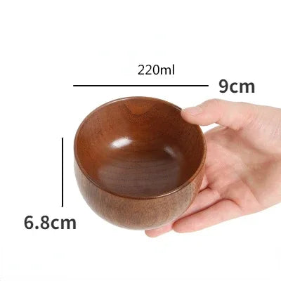 Wooden Bowls, Wood Salad Bowls Retro Household Tableware