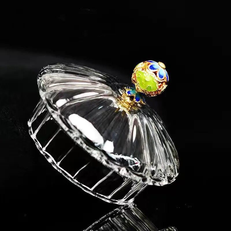 Glass Automatic Tea Set Accessories Lid Cup Steel Ball Filter Tea Bowl