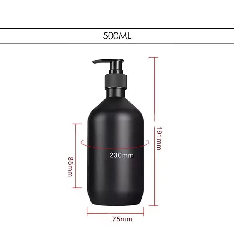 Reusable Matte black liquid soap dispenser 300/500mL,