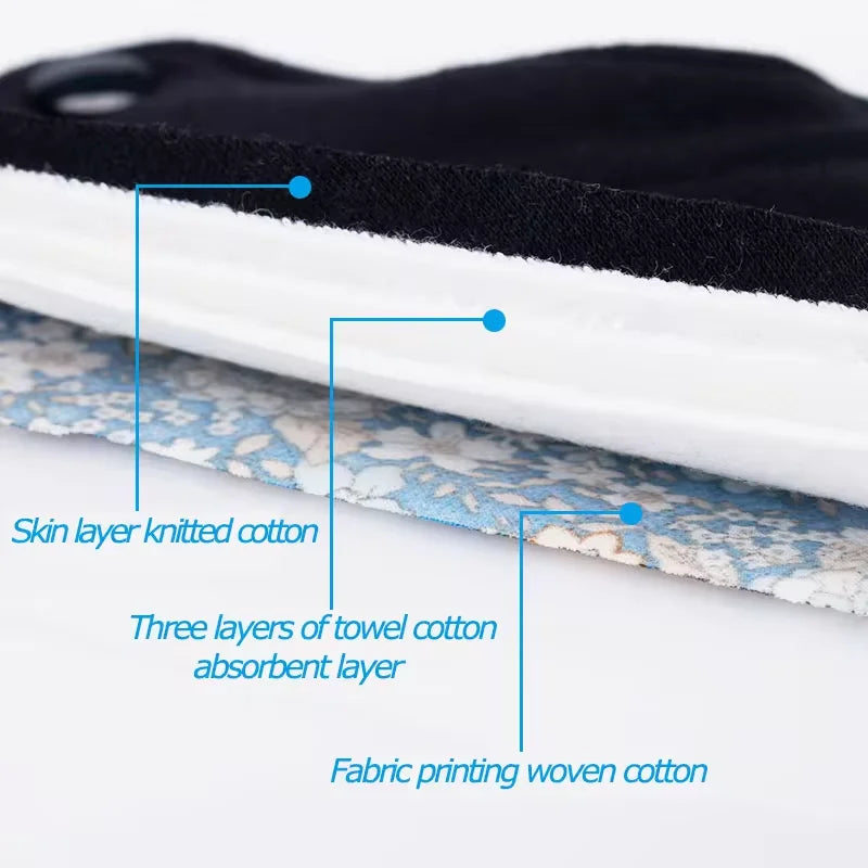 3PCS Washable,Reusable Cotton Menstrual Pads