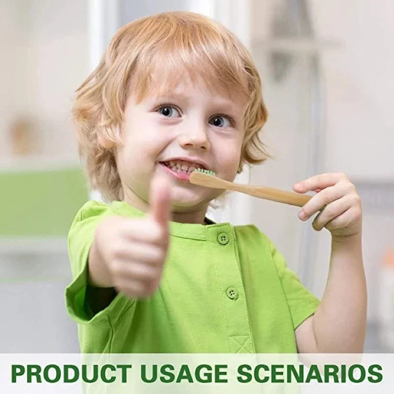Bamboo Natural Wooden Toothbrushes Children