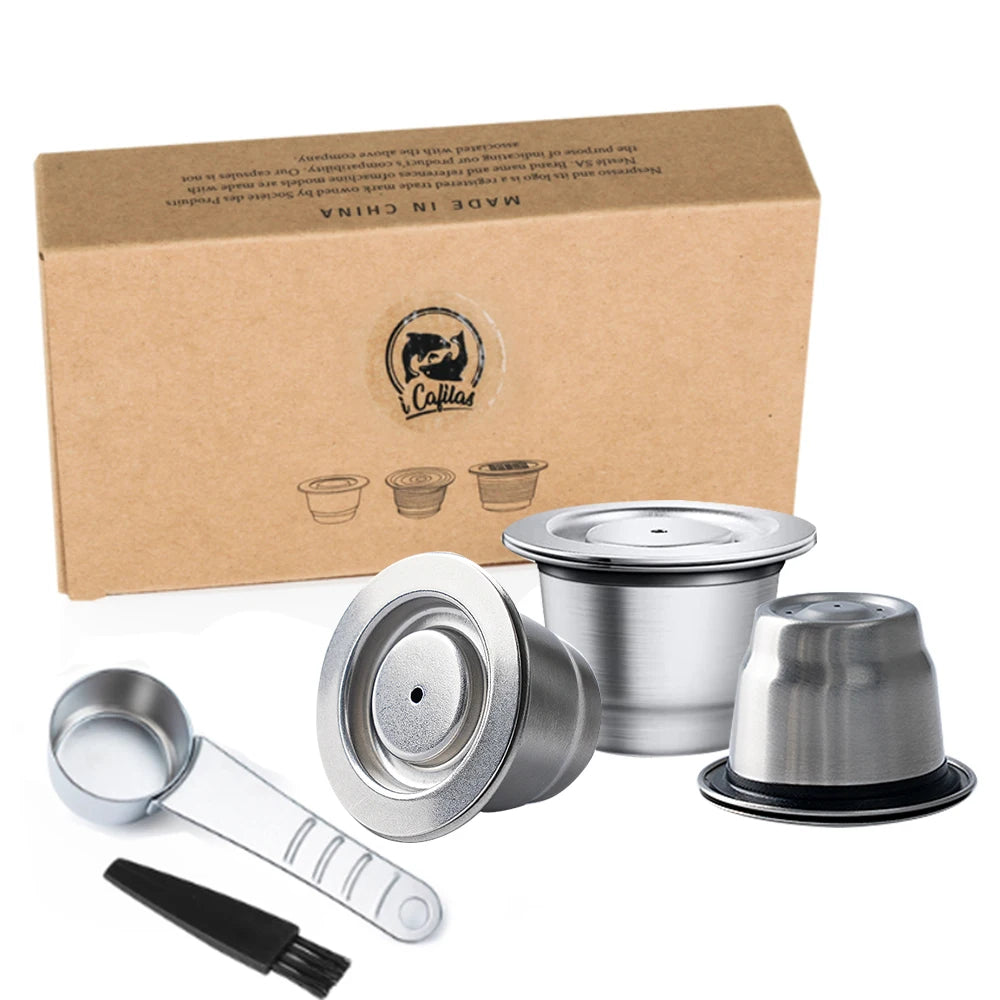 Coffee capsule reusable pods for Nespresso, stainless steel
