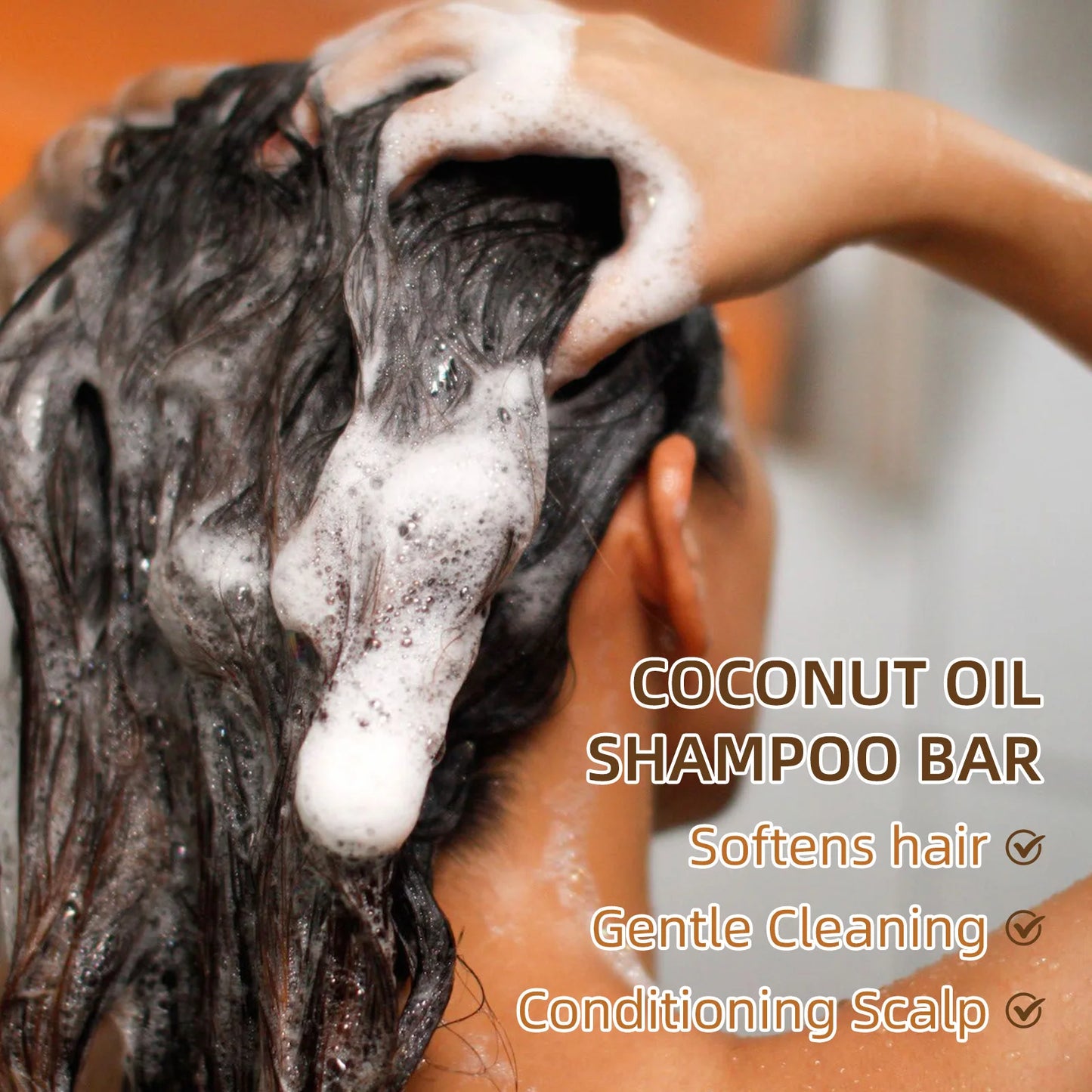 Coconut & Olive Shampoo Soap Bar for Silky Hair Deep Cleansing