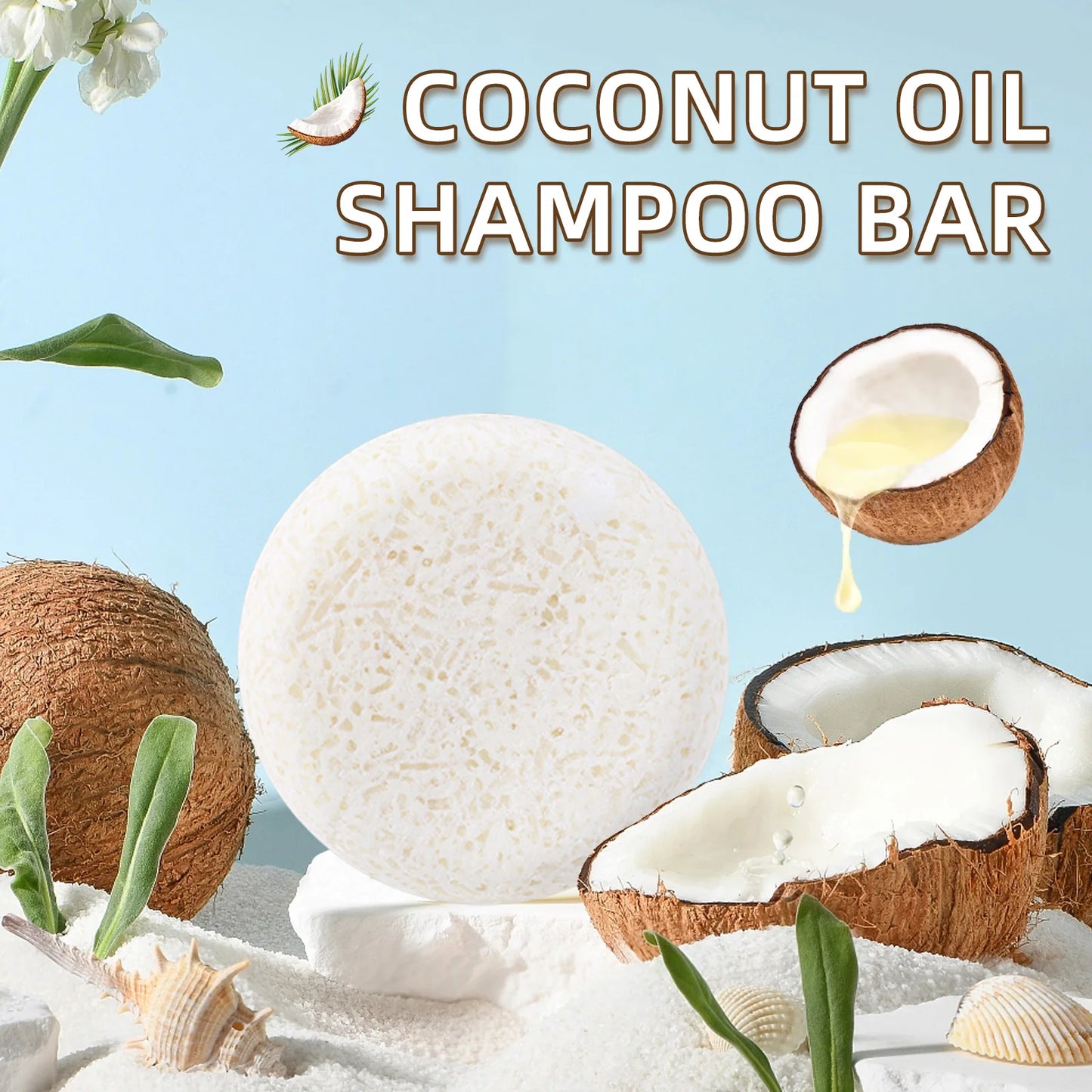 Coconut & Olive Shampoo Soap Bar for Silky Hair Deep Cleansing