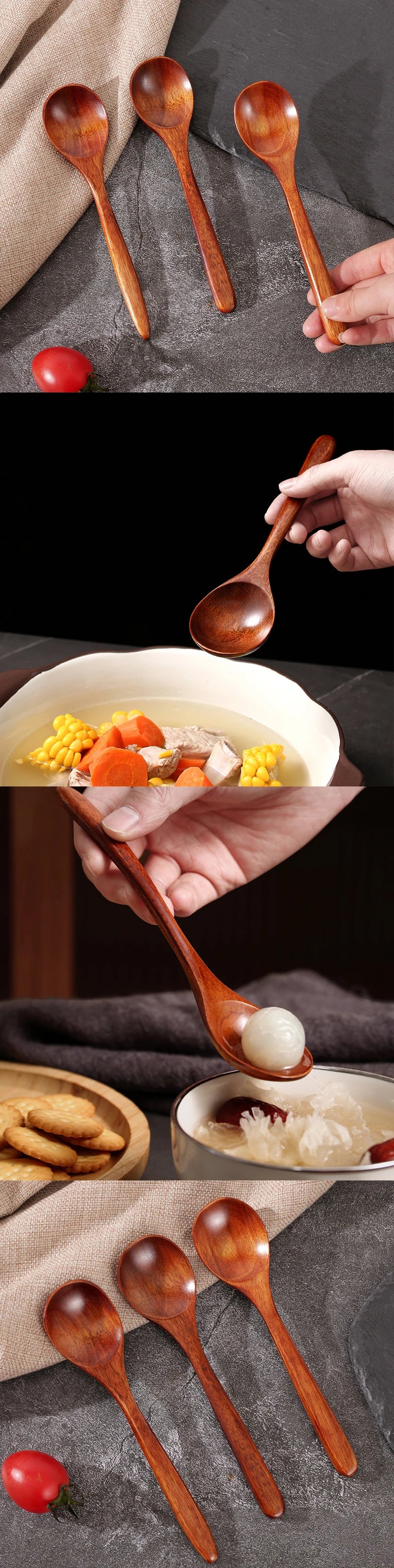 Natural Wooden Spoon, Household Tableware Accessories