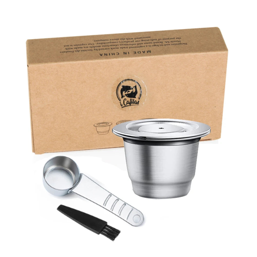 Coffee capsule reusable pods for Nespresso, stainless steel