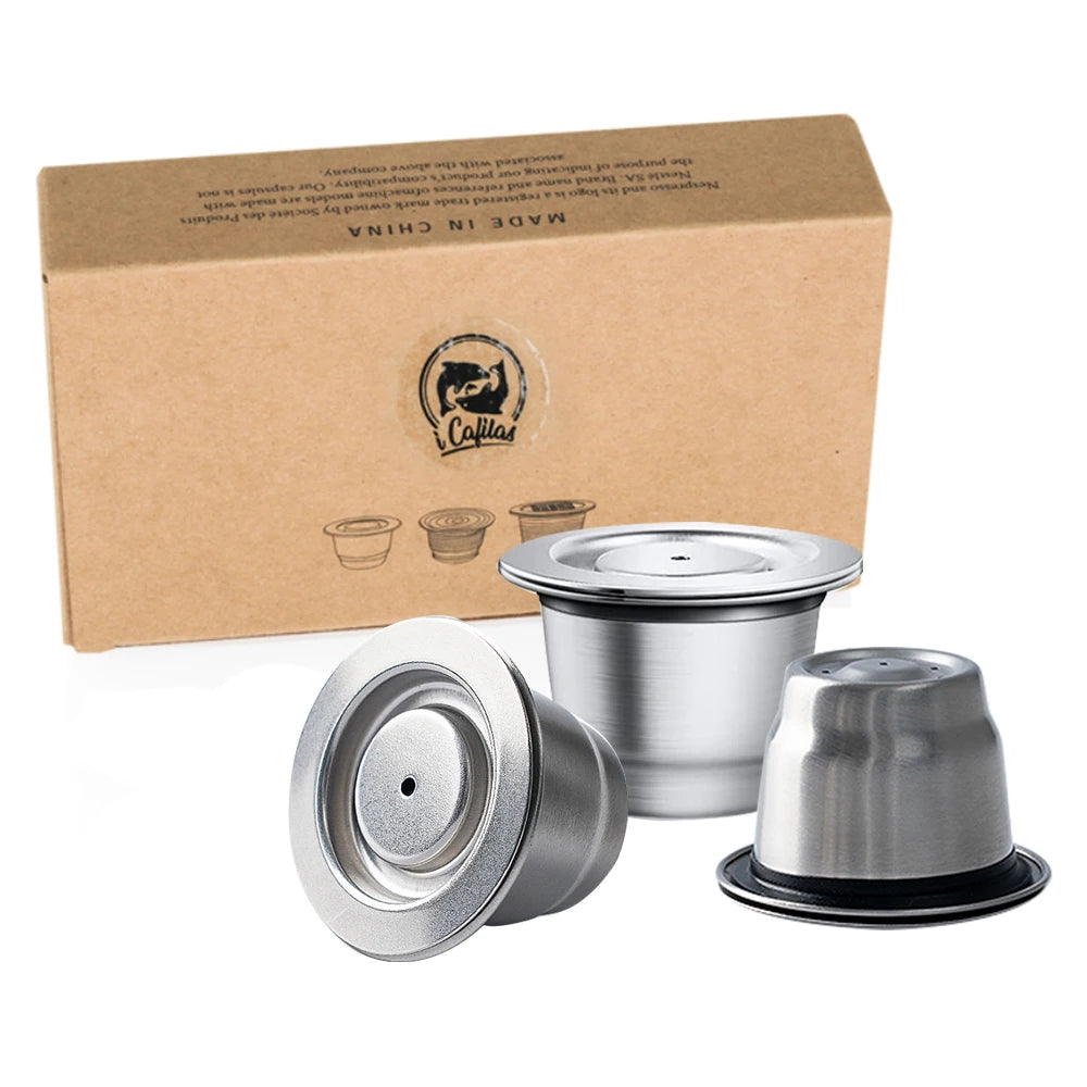 Coffee capsule reusable pods for Nespresso, stainless steel