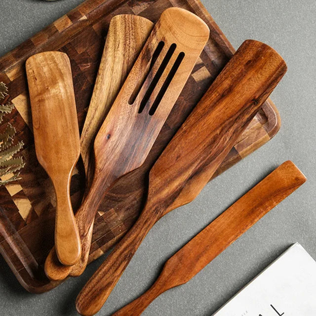 Wooden Cooking Spoons, Non-Stick Wooden Cooking Utensils