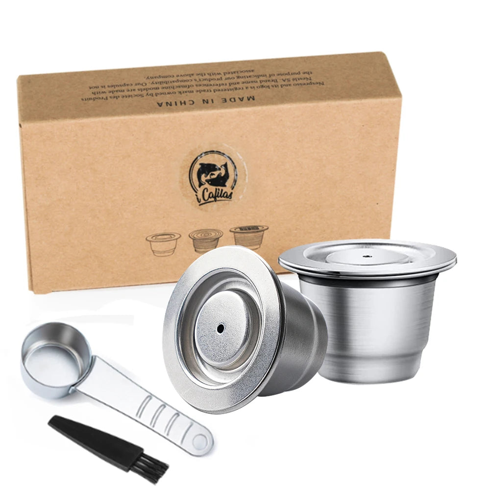 Coffee capsule reusable pods for Nespresso, stainless steel