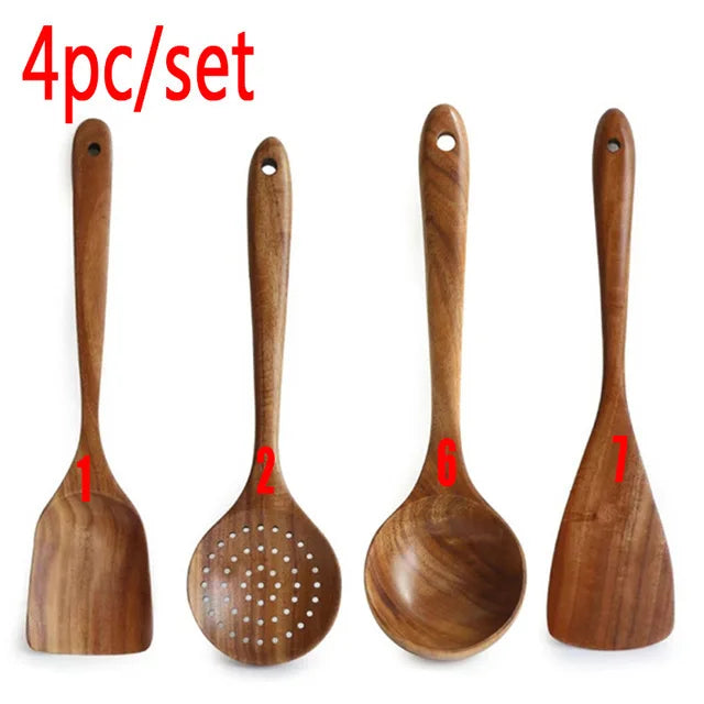 Wooden Cooking Spoons, Non-Stick Wooden Cooking Utensils