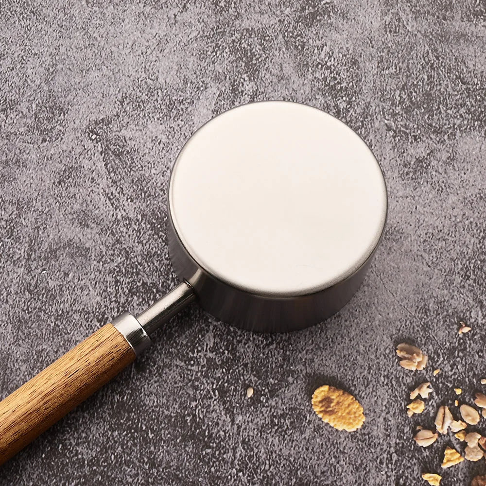 Gold Wooden Handle Stainless Steel Measuring Cups