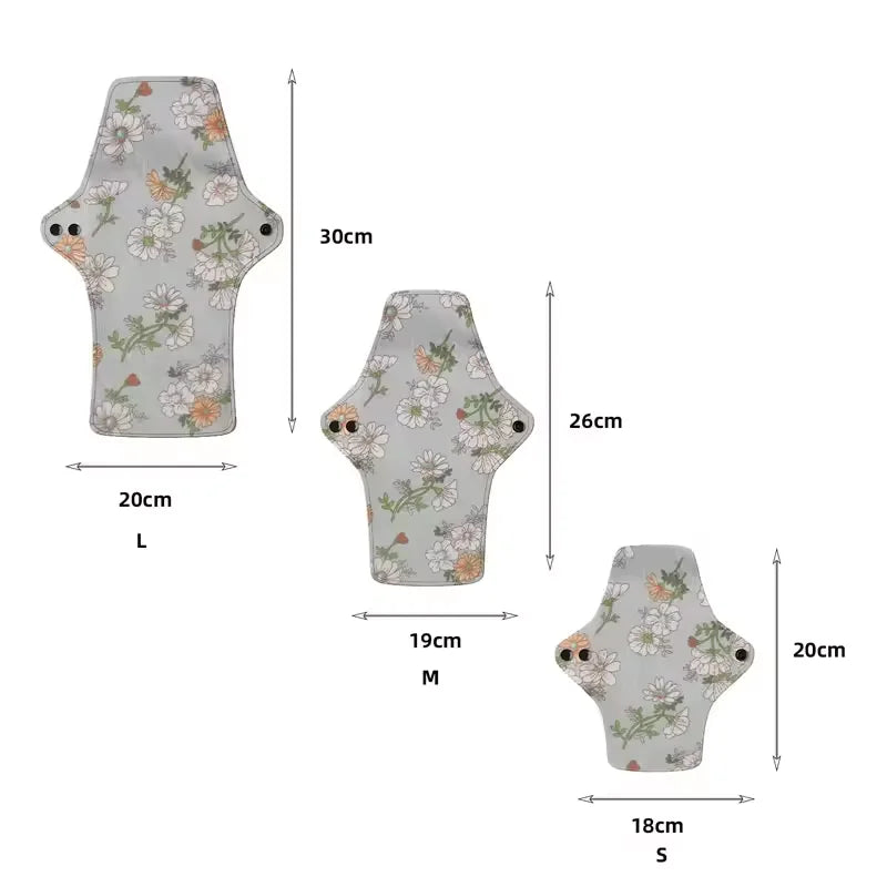 3PCS Washable,Reusable Cotton Menstrual Pads