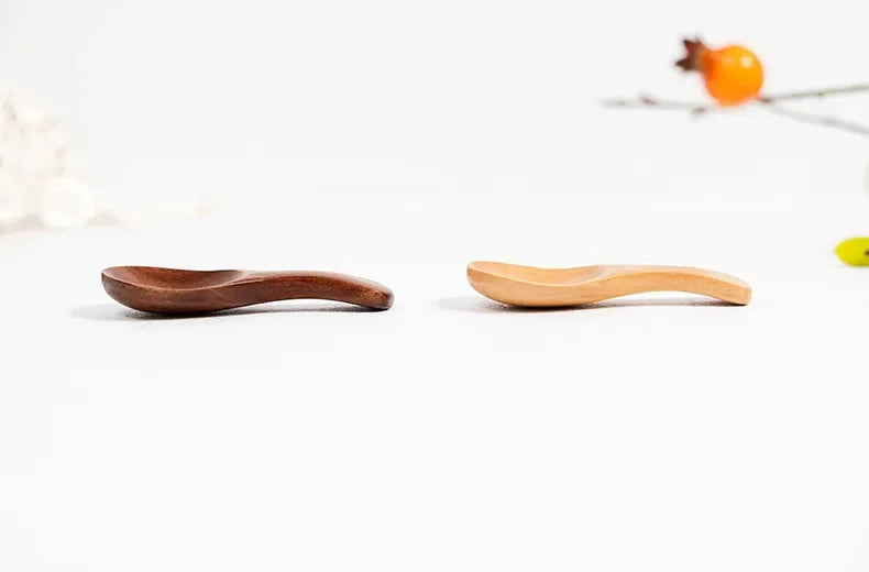 Small Natural Wooden Spoons, Short Handle, Honey, Coffee, Spice, Salt