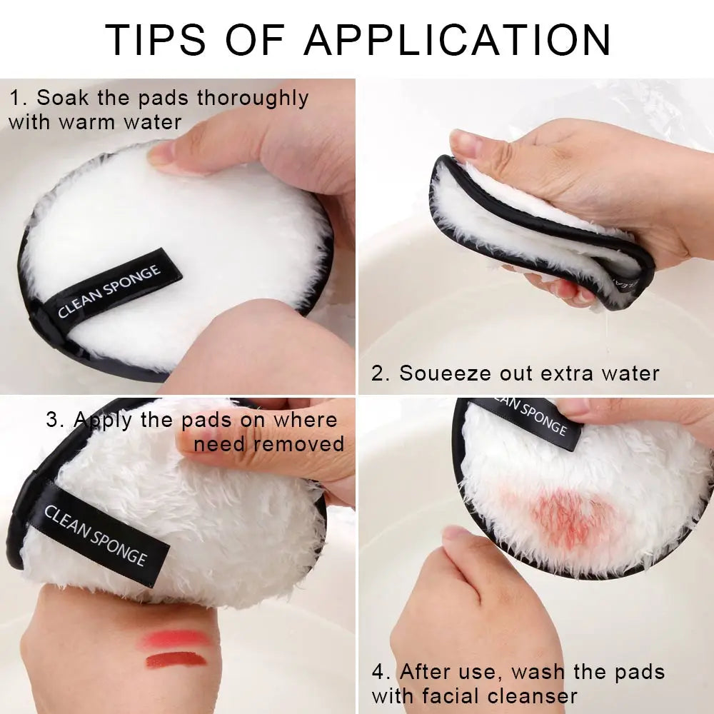 Microfiber Makeup Remover, Reusable Puff Washable Cotton Pads