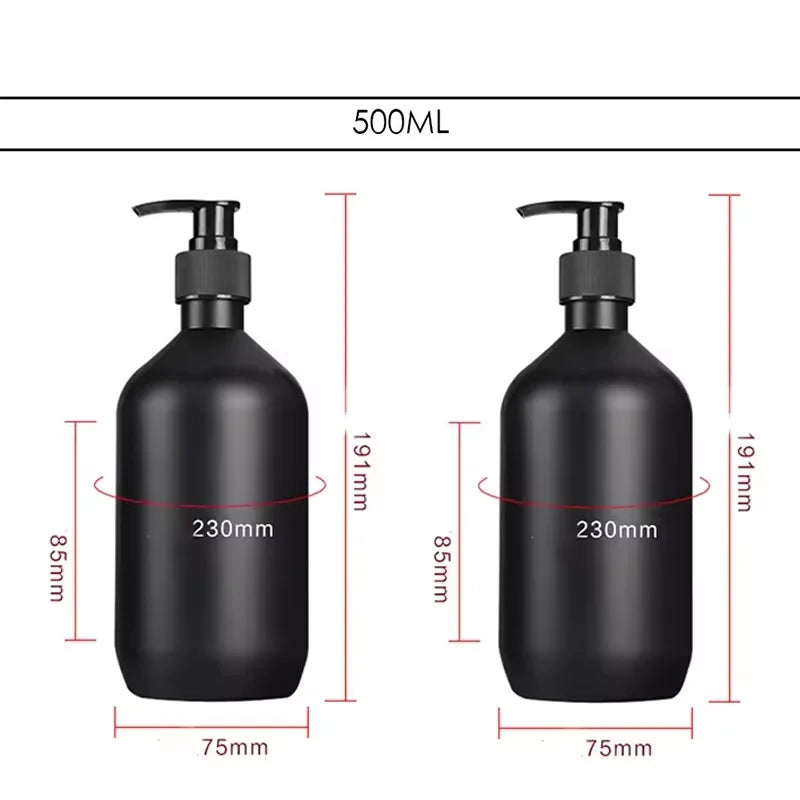 Reusable Matte black liquid soap dispenser 300/500mL,