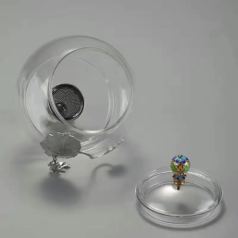 Glass Automatic Tea Set Accessories Lid Cup Steel Ball Filter Tea Bowl