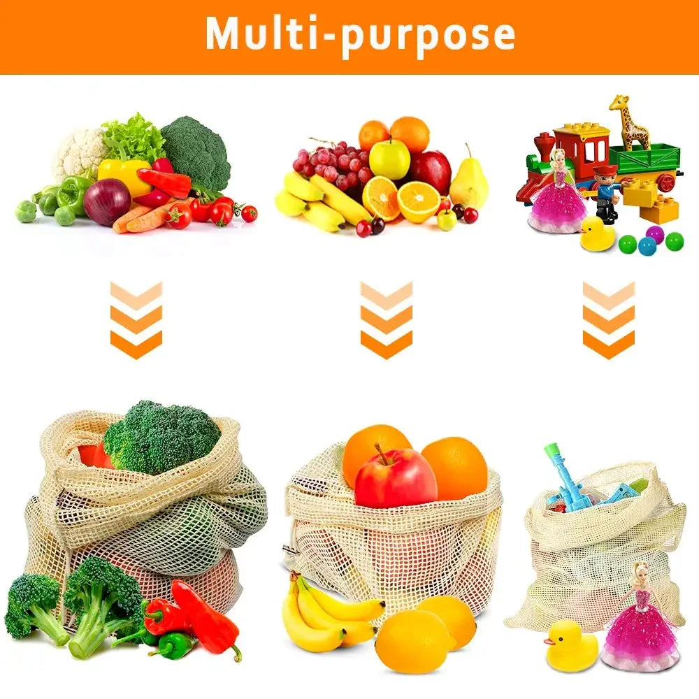 Biodegradable fruit mesh bag, Reusable eco-friendly
