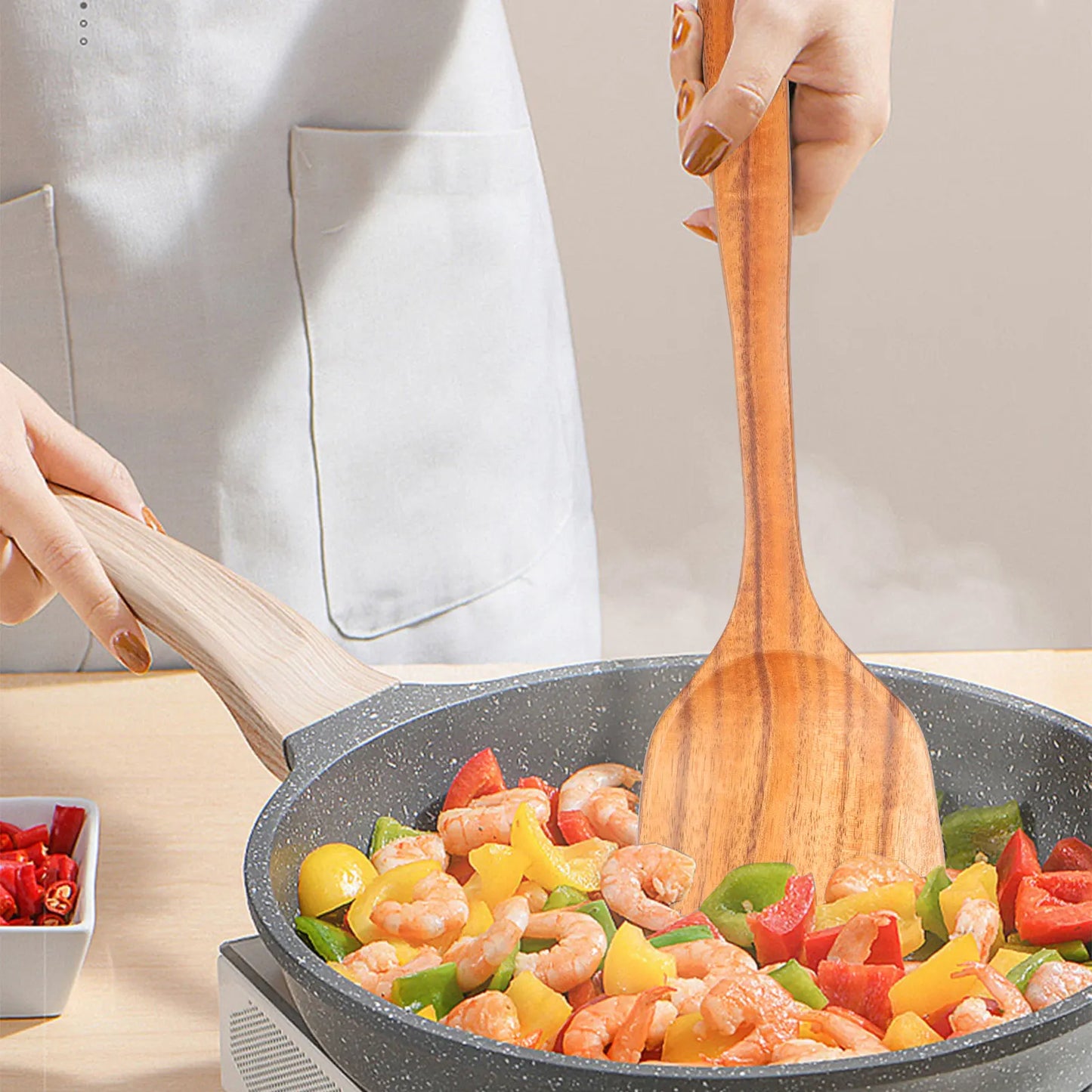 Wooden Cooking Spoons, Non-Stick Wooden Cooking Utensils