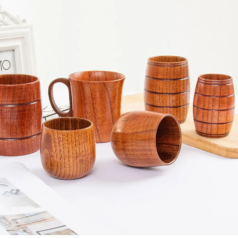 Wooden Handmade Coffee Mug, Tea Cups and Beer Cups