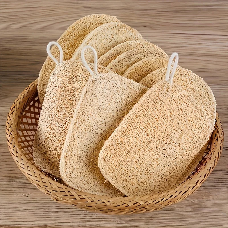 6pcs Natural Loofah Exfoliating Sponges - for Shower & Bath