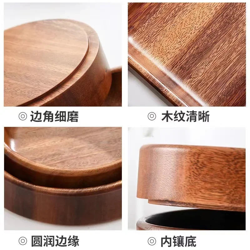 Solid wood bowl, Walnut, Vintage home kitchen utensil