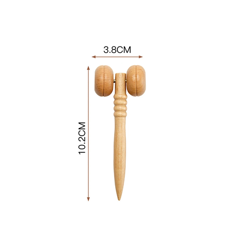 Wooden Massager for Face Wrinkle, Remover, Roller, Facial Skin Scraping