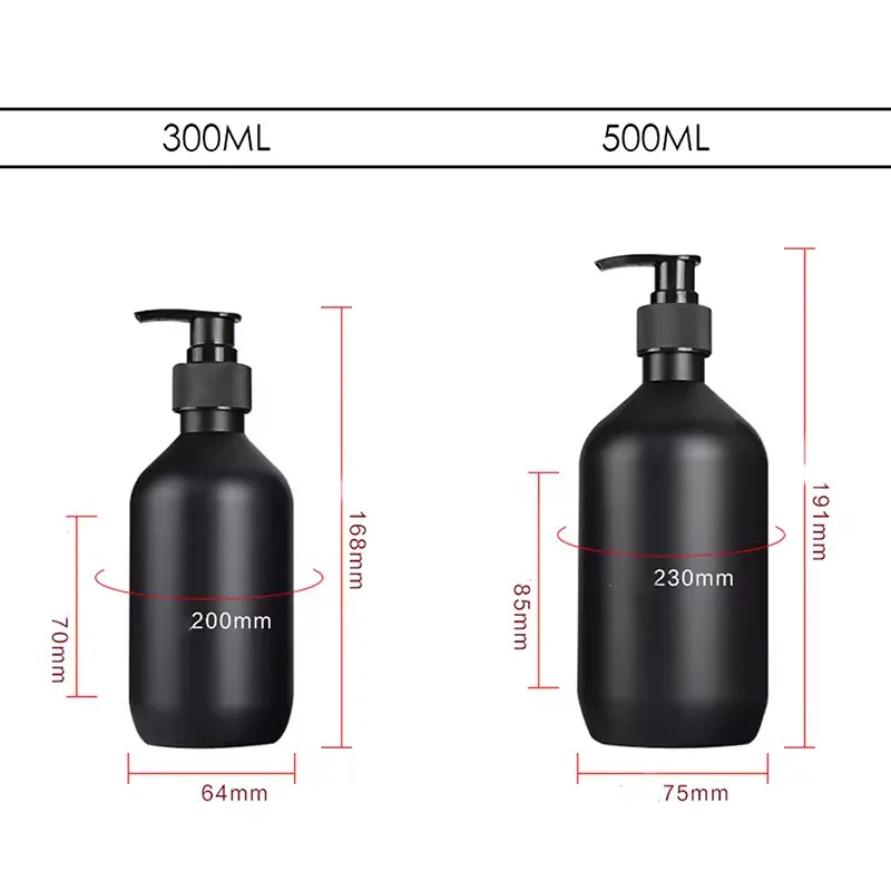Reusable Matte black liquid soap dispenser 300/500mL,