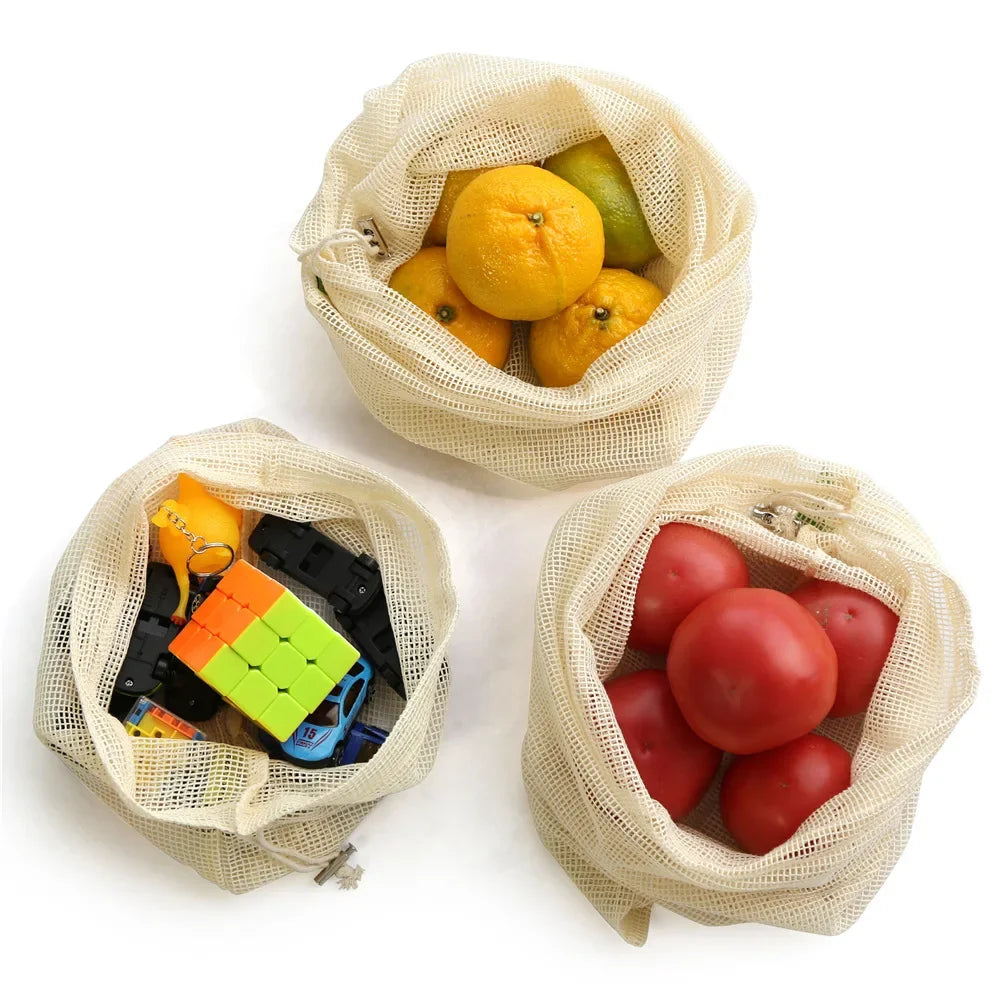 Biodegradable fruit mesh bag, Reusable eco-friendly