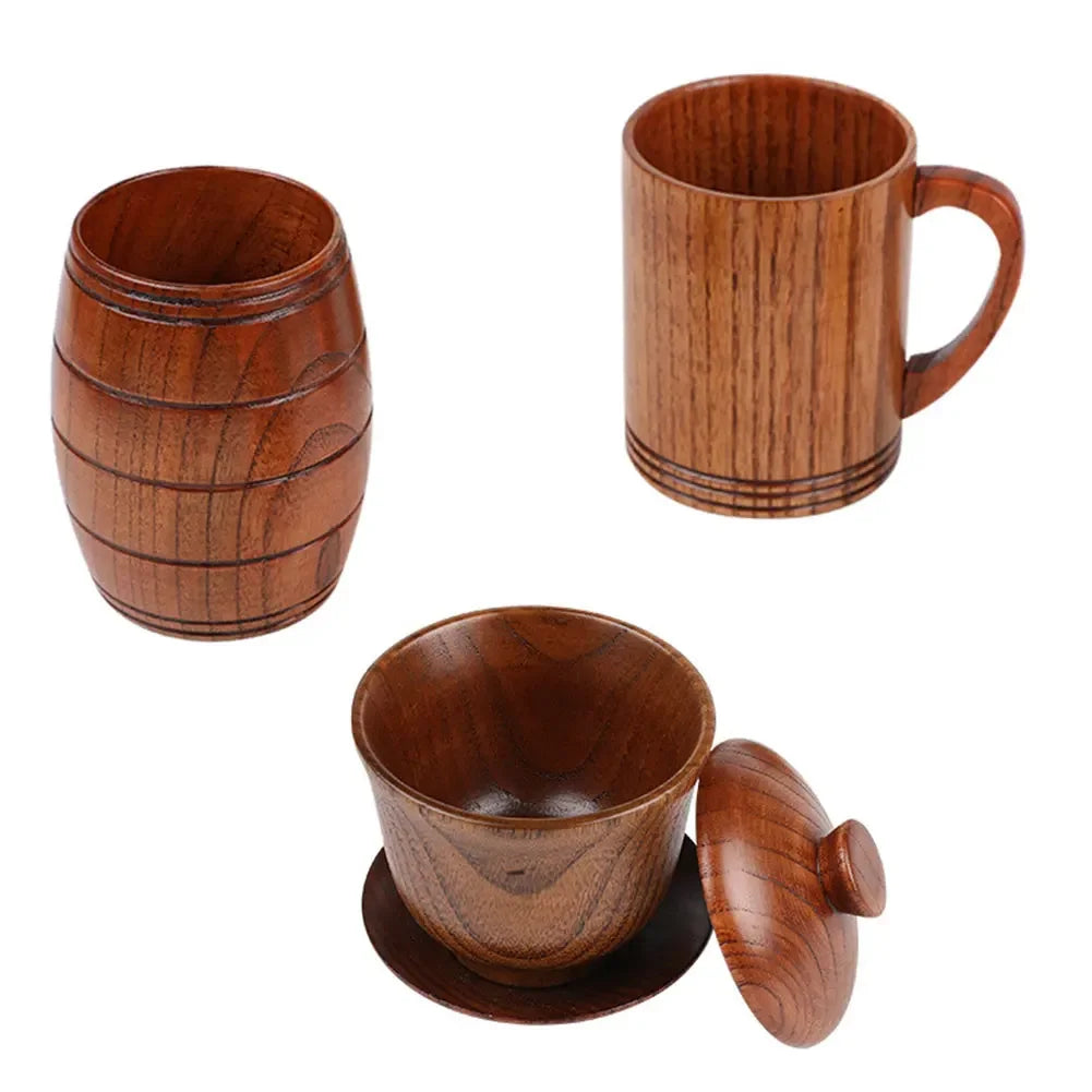 Wooden Handmade Coffee Mug, Tea Cups and Beer Cups