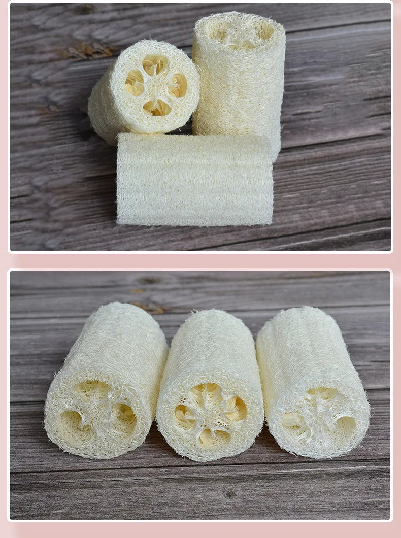Natural Loofah Sponge round Brush for Bath And Dish Cleaning