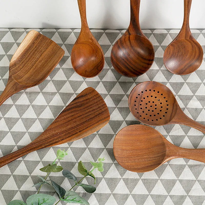 Wooden Cooking Spoons, Non-Stick Wooden Cooking Utensils