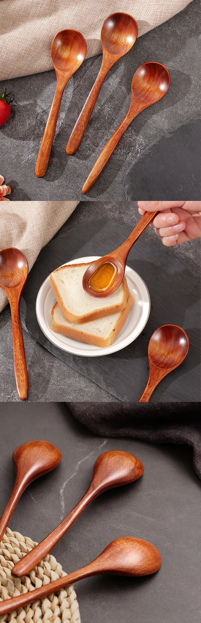 Natural Wooden Spoon, Household Tableware Accessories