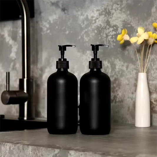 Reusable Matte black liquid soap dispenser 300/500mL,