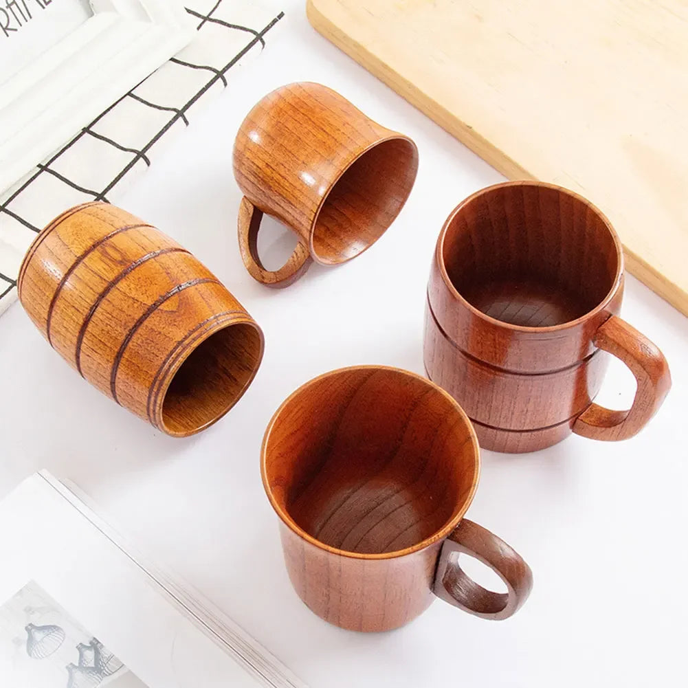 Wooden Handmade Coffee Mug, Tea Cups and Beer Cups