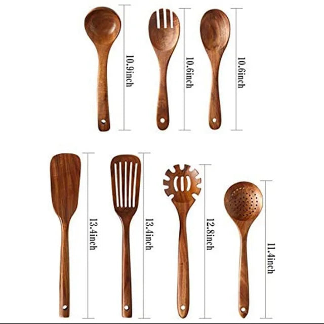 Wooden Cooking Spoons, Non-Stick Wooden Cooking Utensils