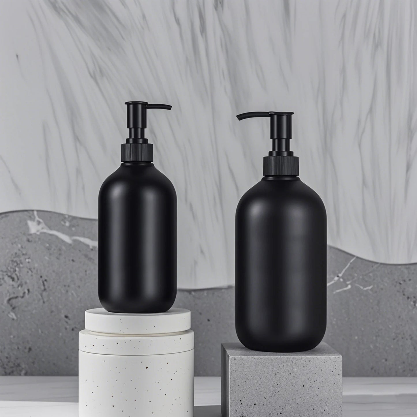 Reusable Matte black liquid soap dispenser 300/500mL,