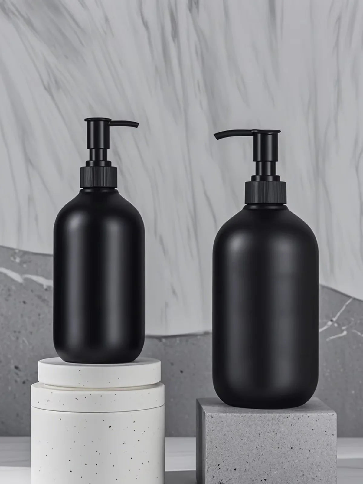 Reusable Matte black liquid soap dispenser 300/500mL,