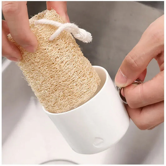 1Pc Natural Loofah, Washing Brushes, Body Shower Sponge and for Kitchen