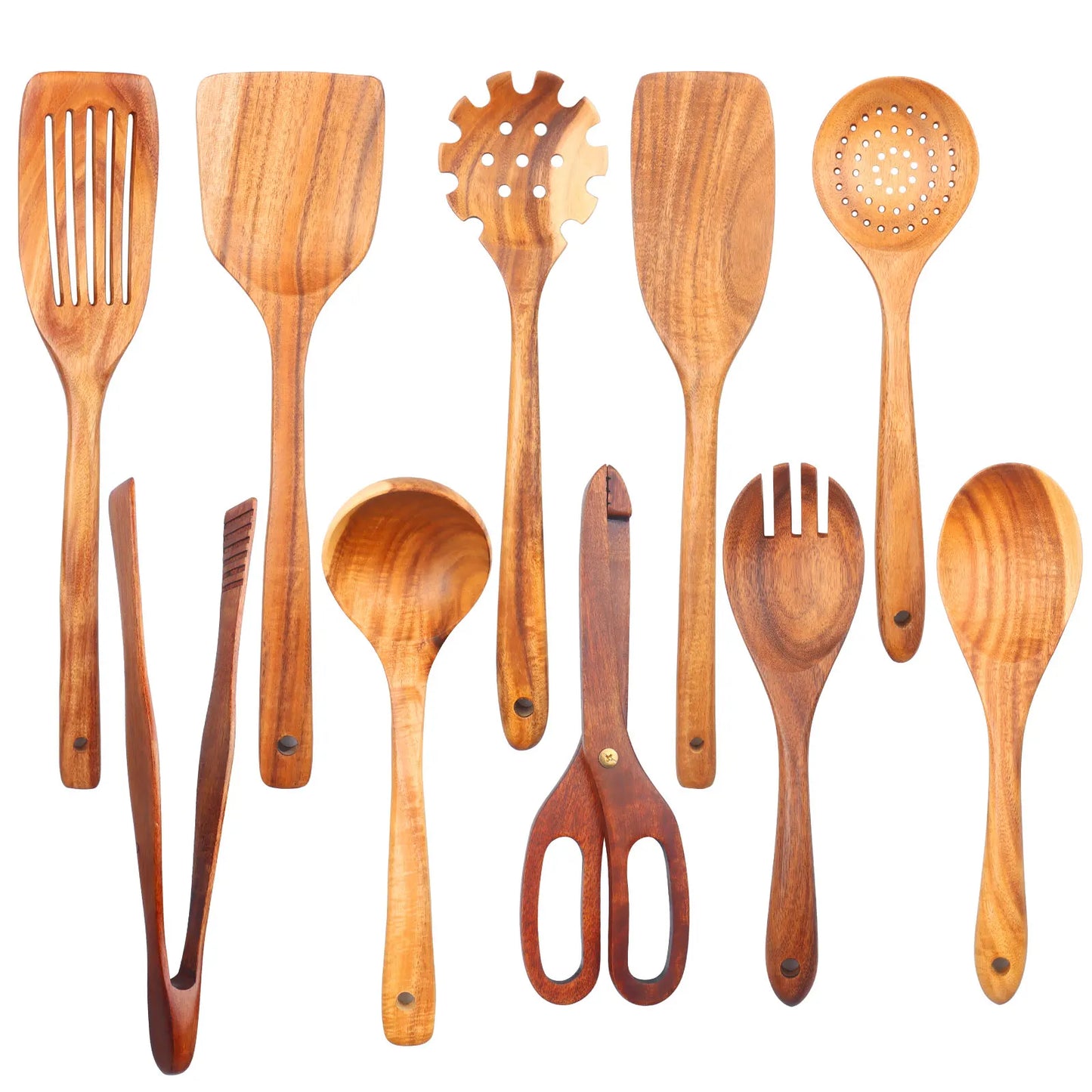 Wooden Cooking Spoons, Non-Stick Wooden Cooking Utensils