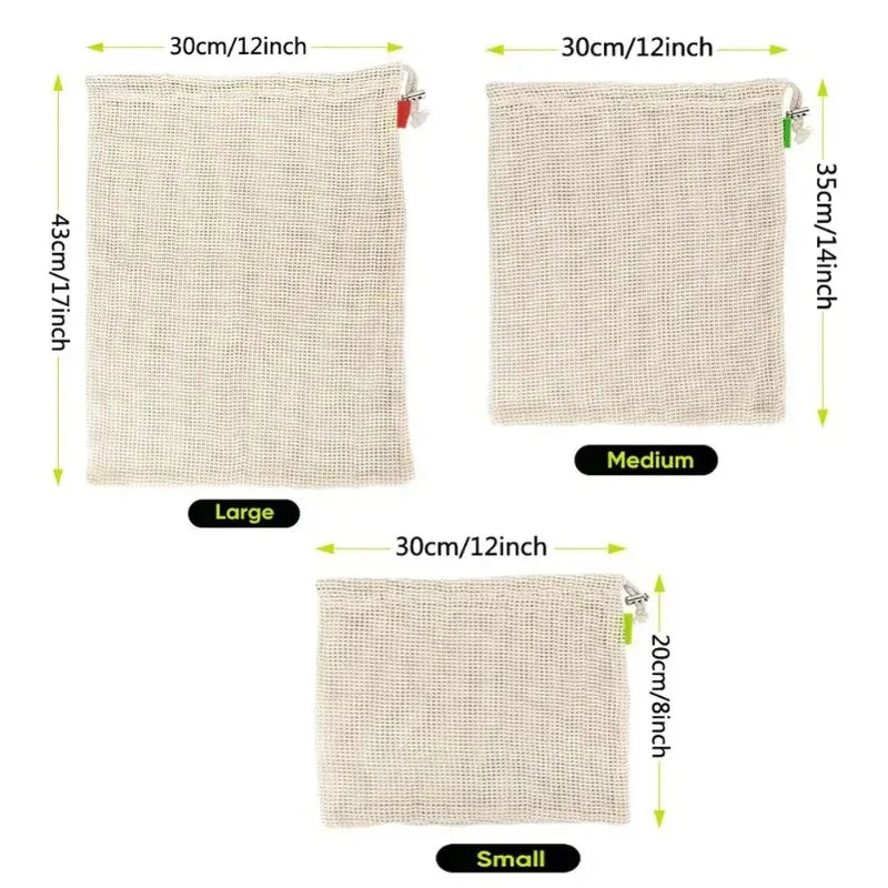 Biodegradable fruit mesh bag, Reusable eco-friendly