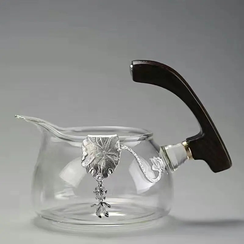 Glass Automatic Tea Set Accessories Lid Cup Steel Ball Filter Tea Bowl