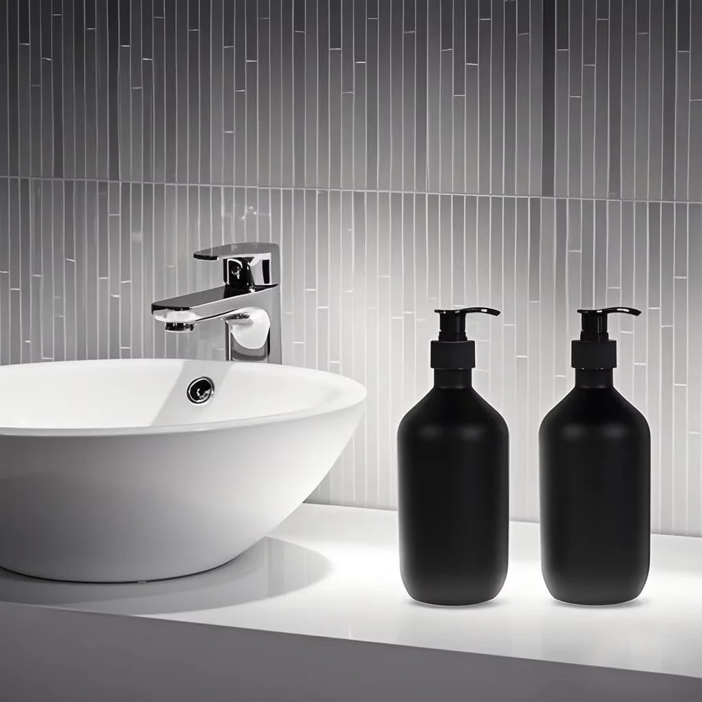 Reusable Matte black liquid soap dispenser 300/500mL,
