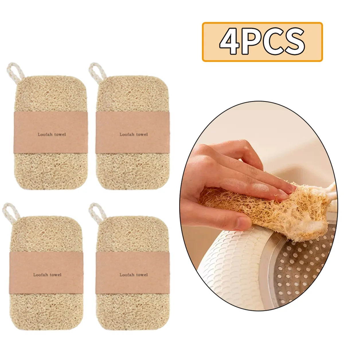 8PCS/4PCS/1PC High-Guality Natural Luffa Sponge