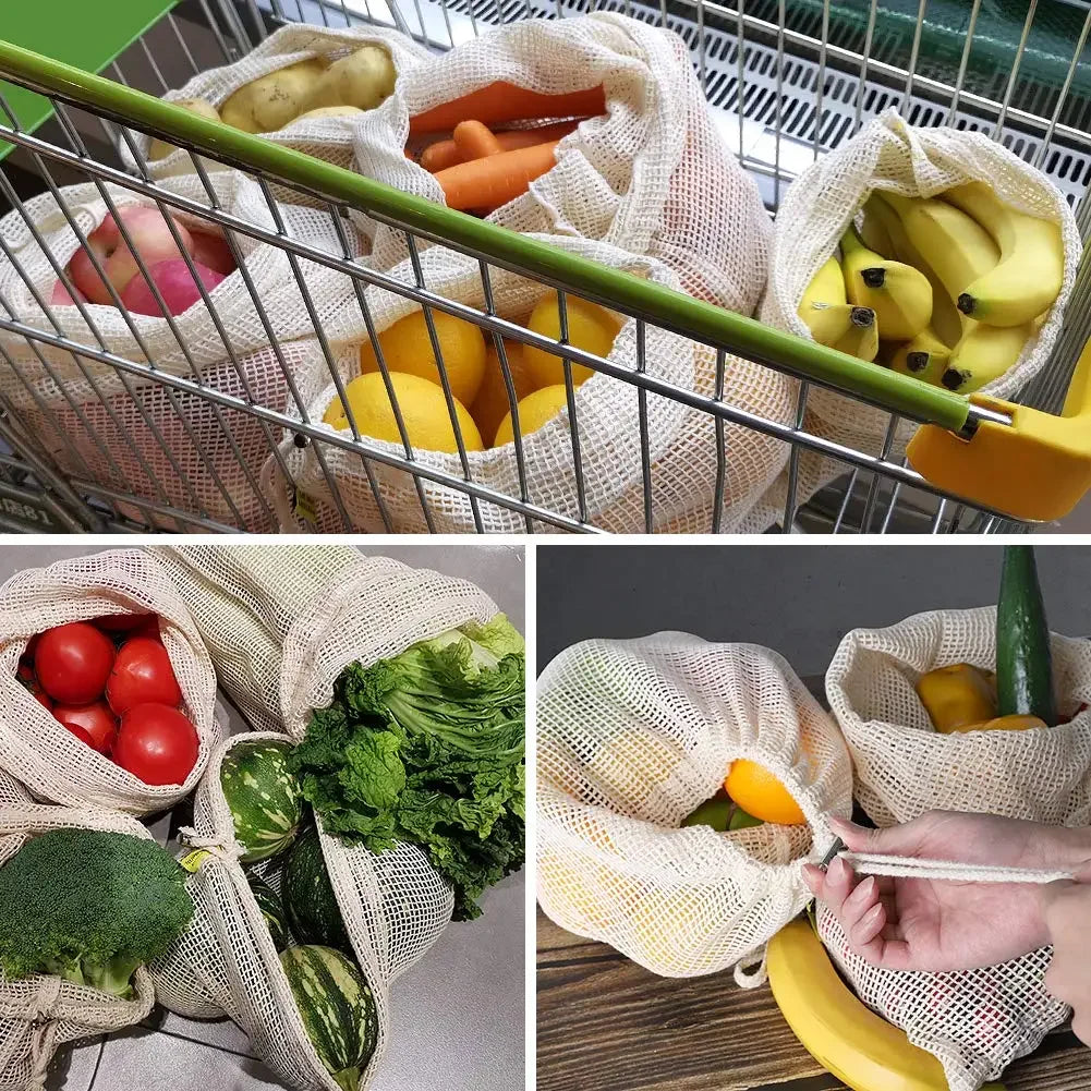 Biodegradable fruit mesh bag, Reusable eco-friendly