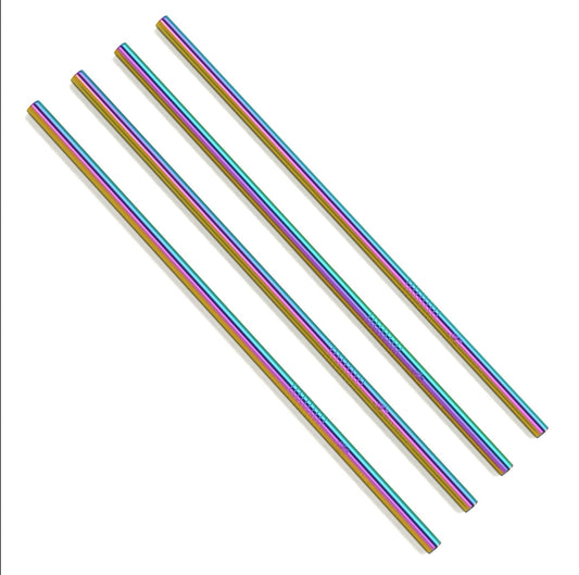 Single - Rainbow Curved Metal Straw-0